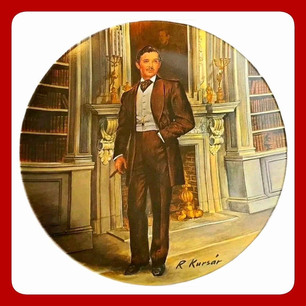 Knowles Rhett Gone Wind Collector Plate 1981 Raymond Kursar 8.5in COA 5in K41